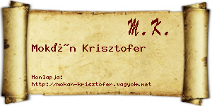 Mokán Krisztofer névjegykártya